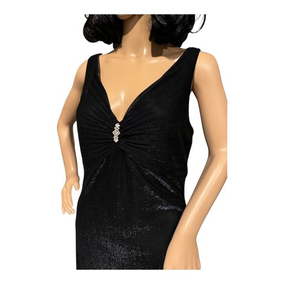 ONYX NITE Iridescent Dark Black Blue Sleeveless Embellished Formal DRESS size 12 - Picture 7 of 14